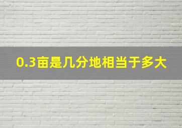 0.3亩是几分地相当于多大