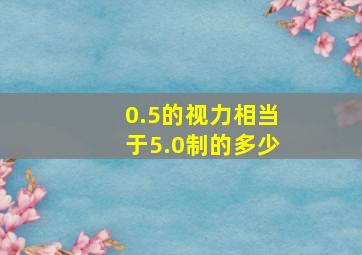 0.5的视力相当于5.0制的多少