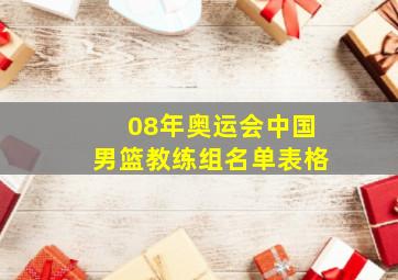 08年奥运会中国男篮教练组名单表格