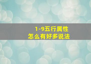 1-9五行属性怎么有好多说法