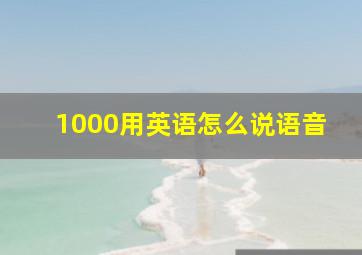 1000用英语怎么说语音