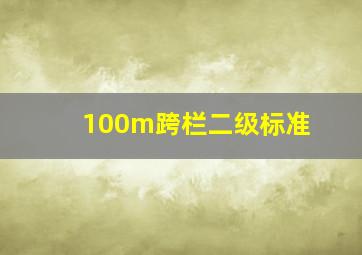 100m跨栏二级标准