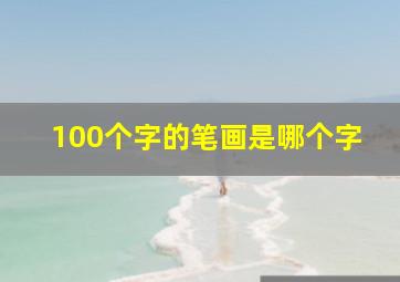 100个字的笔画是哪个字