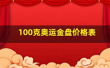 100克奥运金盘价格表