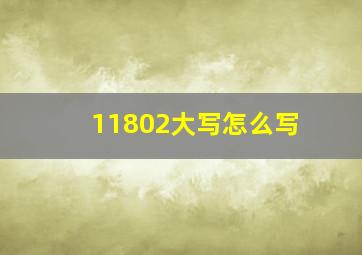 11802大写怎么写