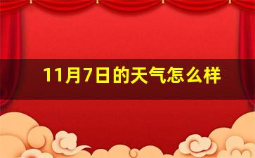 11月7日的天气怎么样