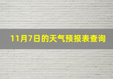 11月7日的天气预报表查询