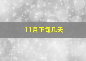 11月下旬几天