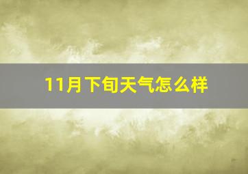 11月下旬天气怎么样