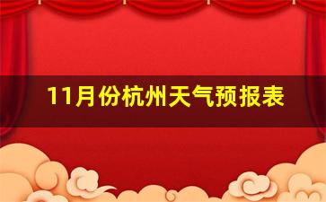 11月份杭州天气预报表