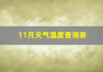 11月天气温度查询表