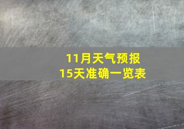 11月天气预报15天准确一览表