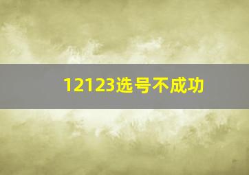 12123选号不成功