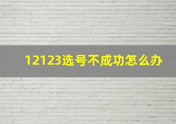 12123选号不成功怎么办