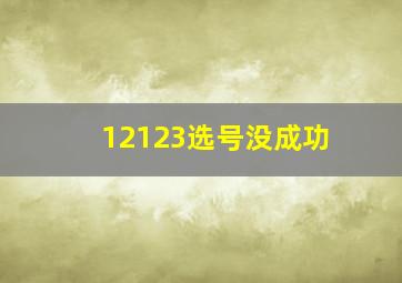 12123选号没成功