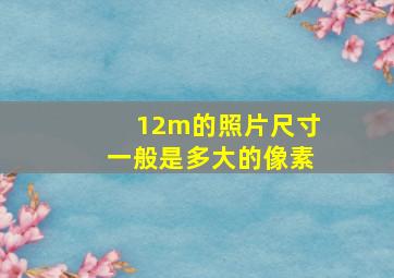 12m的照片尺寸一般是多大的像素