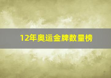 12年奥运金牌数量榜