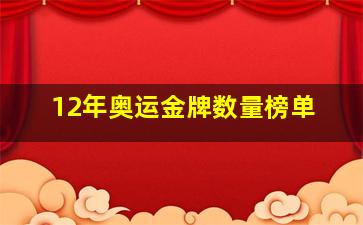 12年奥运金牌数量榜单