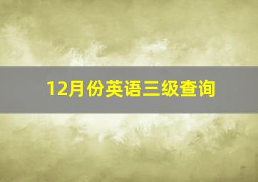 12月份英语三级查询