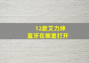 12款艾力绅蓝牙在哪里打开