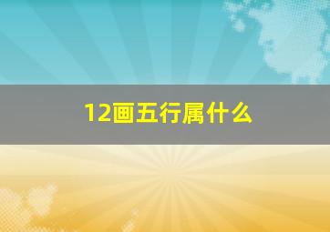 12画五行属什么