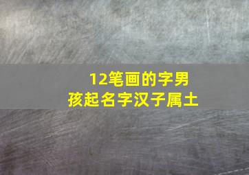 12笔画的字男孩起名字汉子属土