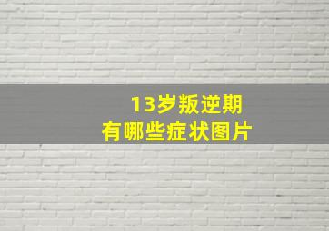 13岁叛逆期有哪些症状图片