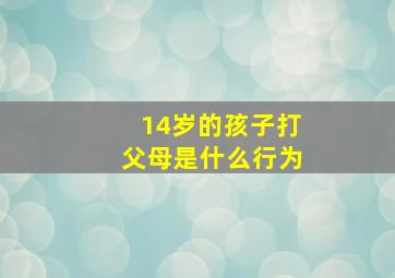 14岁的孩子打父母是什么行为