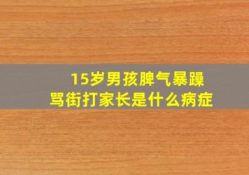 15岁男孩脾气暴躁骂街打家长是什么病症