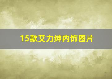 15款艾力绅内饰图片