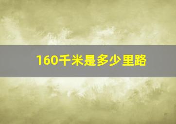 160千米是多少里路