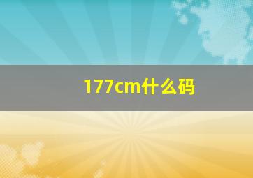 177cm什么码