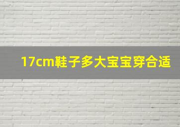 17cm鞋子多大宝宝穿合适