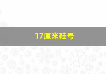 17厘米鞋号