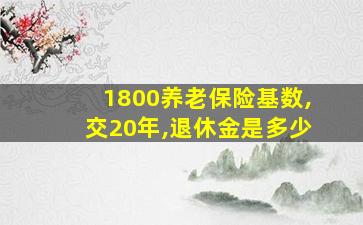 1800养老保险基数,交20年,退休金是多少