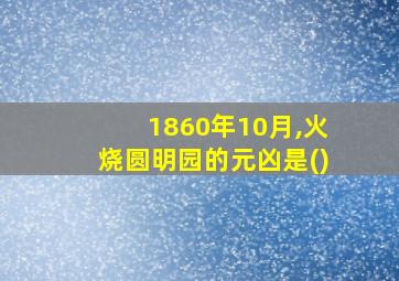 1860年10月,火烧圆明园的元凶是()