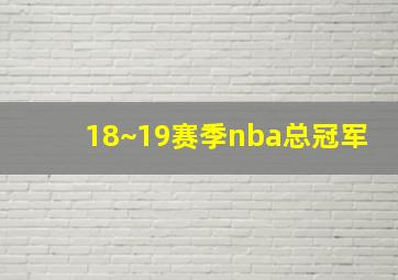 18~19赛季nba总冠军