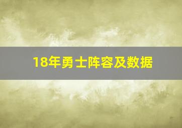 18年勇士阵容及数据