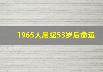 1965人属蛇53岁后命运