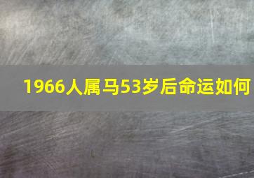 1966人属马53岁后命运如何