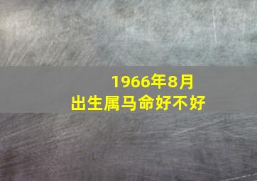 1966年8月出生属马命好不好