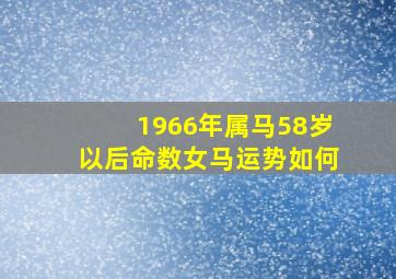 1966年属马58岁以后命数女马运势如何