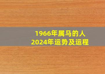 1966年属马的人2024年运势及运程