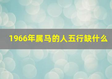 1966年属马的人五行缺什么