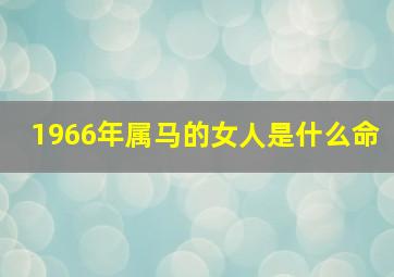 1966年属马的女人是什么命