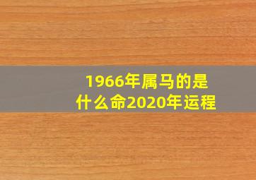 1966年属马的是什么命2020年运程