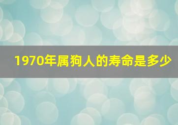 1970年属狗人的寿命是多少