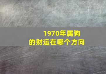 1970年属狗的财运在哪个方向