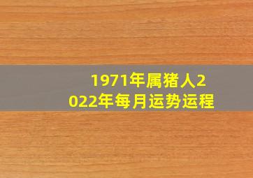 1971年属猪人2022年每月运势运程