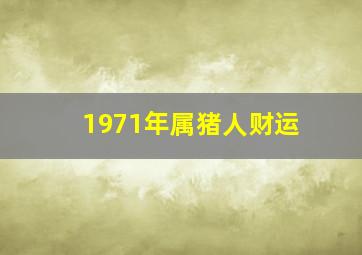 1971年属猪人财运